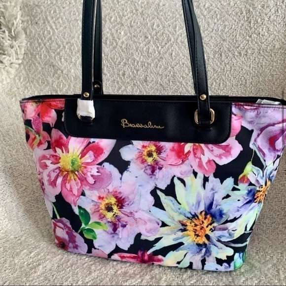 BRACCIALINI NWT & Dust Bag Floral Alessandra Pink Large Tote Bag - Picture 7 of 16